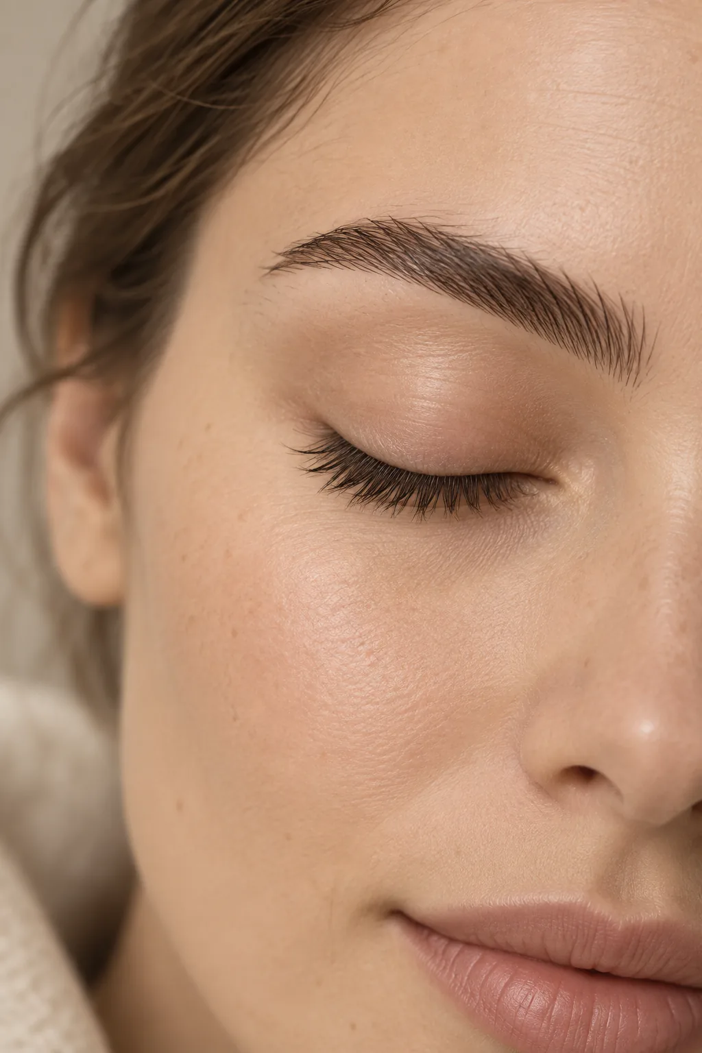 Imagen editorial ilustrativa de pestañas y cejas naturales
